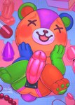 anal_beads anthro blush butt buttplug dildo egg_vibrator humanoid_dildo lying male male_wearing_strapon nude null on_back open_mouth plug_(sex_toy) plushie sex_toy solo strapon teddy_bear vibrator wand_vibrator x_eyes magnta animal_crossing nintendo stitches_(animal_crossing) animate_inanimate bear living_plushie mammal