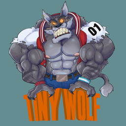 abs anthro barazoku belt biceps big_muscles big_teeth bottomwear claws clock clothing deltoids ear_piercing evil_grin eyebrows fangs fur glowing glowing_eyes grey_body grey_fur grin jacket letterman_jacket looking_at_viewer male manly muscular muscular_anthro muscular_arms muscular_male nipples orange_sclera pants pecs piercing raised_eyebrow sharp_teeth shirtless_anthro shirtless_male smile solo striped_arms striped_body striped_fur stripes tail tail_tuft teeth text thick_eyebrows topwear torn_clothing torn_jacket triceps tuft watch wristband deadlyrabitt activision crash_bandicoot_(series) mythology tiny_tiger werewolf_tiny_tiger canid canine canis dasyuromorph hybrid mammal marsupial mythological_canine mythological_creature recently_extinct_species thylacine werecanid werecanine werecreature werewolf wolf 1:1 2021 hi_res