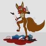 absurd_res anthro axe blood bodily_fluids breasts death duo female gore hi_res human hybrid mammal miyuka police tama-tama