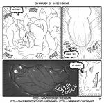 amao announcing_orgasm anthro anthro_on_anthro anus ash_ketchum blush canid canine comic dialogue digital_drawing_(artwork) digital_media_(artwork) duo_focus english_text fur genitals greyscale group hi_res horn internal intersex intersex/male james_howard male male_penetrating mammal monochrome multi_arm multi_limb multi_tail nintendo penetration penis pokemon pokemon_trainer pussy sex snout speech_bubble tail text tight_orifice unbirth_while_penetrated unbirthing url vaginal vaginal_penetration vore