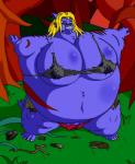 anthro aries_passadar berry_juice big_breasts blonde_hair blueberry_inflation blueberry_juice bodily_fluids boots bottomwear breast_expansion breasts canid canine canis cheek_bulge claws clitoris clothing discomfort expansion female food footwear forest fruit genital_fluids genitals grass hair hi_res huge_breasts inflation juice_(beverage) juice_(disambiguation) lactating magic mammal panties pants plant plant_transformation pussy scar shirt solo tank_top teeth tentacles the_dark_berry_grove topwear tree underwear unknown_artist unusual_bodily_fluids unusual_lactation vaginal_fluids wolf