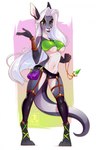 3_toes 5_fingers anthro breasts clothed clothing eyebrows eyelashes feet female fingers green_eyes hair midriff navel solo toes white_hair pacevanrign kyra_(greyshores) kangaroo macropod mammal marsupial 2022 digital_media_(artwork) hi_res