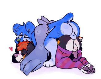 anal anal_penetration animal_genitalia animal_penis anthro blushed_face butt canine_genitalia canine_penis clothing duo excited excited_expression feet genitals heart_symbol legwear male male/male nude paws penetration penis stockings wings anonymous_artist svturndoggo bear bernese_mountain_dog canid canine canis domestic_dog hybrid mammal molosser mountain_dog swiss_mountain_dog