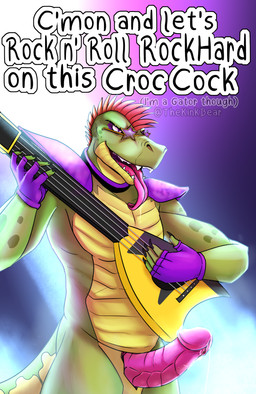 5_fingers alternate_species animal_genitalia anthro bass_guitar claws dialogue eyewear fingers furrification genital_slit genitals glasses green_body green_scales guitar long_tongue male musical_instrument open_mouth penis playing_guitar playing_music plucked_string_instrument presenting presenting_penis rock_out_with_your_cock_out scales solo star_glasses string_instrument text tongue tongue_out thekinkybear five_nights_at_freddy's five_nights_at_freddy's:_security_breach scottgames steel_wool_studios montgomery_gator alligator alligatorid crocodilian reptile scalie absurd_res english_text hi_res
