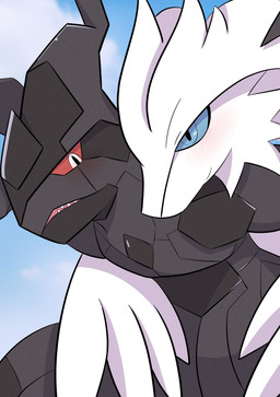 ambiguous_gender anthro black_body blue_eyes blush cloud duo fluffy fur head_on_shoulder hug looking_at_another no_sclera red_eyes sky teeth white_body white_fur 249lgtr nintendo pokemon generation_5_pokemon legendary_pokemon pokemon_(species) reshiram zekrom 2026 digital_drawing_(artwork) digital_media_(artwork) english_description hi_res japanese_description shaded