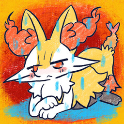 ambiguous_anthro ambiguous_gender anthro biped bodily_fluids digitigrade dipstick_tail food looking_at_viewer lying markings mouth_closed no_pupils object_in_tail on_front shrimp_(food) simple_background solo sweat sweat_pool tail tail_markings annyui0611 nintendo pokemon braixen canid generation_6_pokemon mammal pokemon_(species) 1:1 2022 digital_drawing_(artwork) digital_media_(artwork) full-length_portrait hi_res japanese_description portrait translated_description