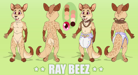 anthro biped diaper diaper_fetish feet genitals intersex long_tail paws simple_background soles solo tail thick_tail toes vulva young mrripper338 kangaroo macropod mammal marsupial absurd_res digital_media_(artwork) hi_res model_sheet
