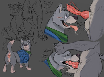 animal_genitalia animal_penis anthro anthro_on_feral anthro_penetrating anthro_penetrating_feral balls bestiality canine_genitalia canine_penis clothed clothed_feral clothing deep_throat duo erection fellatio feral feral_penetrated gag gagged gagging_on_penis genitals innocence intraspecies intraspecies_bestiality knot knotted_penis male male/male male_penetrated male_penetrating male_penetrating_male oral oral_penetration penetration penile penile_penetration penis questionable_consent sex sheath upside_down_penis henrywhy epic_games fortnite bonesy dire_(fortnite) canid canine canis domestic_dog mammal wolf hi_res