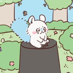 ambiguous_gender anthro blush cheek_tuft facial_tuft feral flower fluffy fluffy_tail forest grass hand_on_belly plant rumbling_stomach shrub solo tail tree tuft lspagf chiikawa momonga_(chiikawa) ambient_arthropod arthropod butterfly flying_squirrel insect lepidopteran mammal rodent sciurid 1:1 absurd_res hi_res