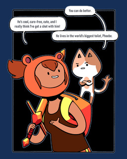 4_fingers alternate_species ambiguous_gender anthro backpack clothing dialogue dot_eyes duo female fingers hair hat headgear headwear holding_melee_weapon holding_object holding_sword holding_weapon humor melee_weapon pointy_ears ponytail prick_ears shirt simple_eyes smile speech_bubble sword tail tank_top text toony topwear weapon discount-supervillain adventure_time cartoon_network flambo flame_princess domestic_cat felid feline felis human mammal 4:5 digital_media_(artwork) english_text hi_res