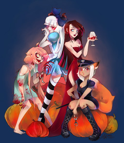 blood bodily_fluids boots clothed clothing costume dress female food footwear fruit group holidays horn legwear looking_at_viewer plant pumpkin pupils red_eyes shoes simple_background sitting slit_pupils smile stockings transparent_background liea halloween mythology animal_humanoid canid canid_humanoid canine canine_humanoid demon fox fox_humanoid human humanoid mammal mammal_humanoid mythological_canine mythological_creature undead vampire werecanid werecanine werecreature werewolf zombie alpha_channel