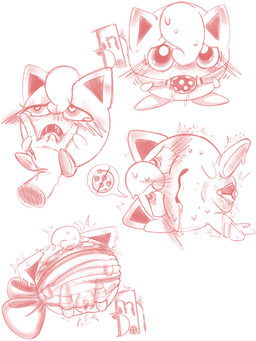 abuse ambiguous_fluids ball_gag bdsm big_ears blush bodily_fluids bondage bound bow_ribbon disembodied_hand egg finger_in_mouth forced gag glistening glistening_body head_tuft heart_eyes heart_symbol looking_at_viewer object_in_pussy outline pink_body pokeball shaking simple_background sweat tears trembling tuft inkdoll nintendo pokemon generation_1_pokemon jigglypuff pokemon_(species) sketch