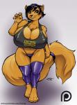 anthro big_breasts biped breasts cleavage clothed clothing curvy_figure erect_nipples female huge_breasts latex looking_at_viewer nipple_outline nipples panties smile solo standing thick_thighs underwear voluptuous sanny latex_(character) domestic_cat felid feline felis mammal 2016