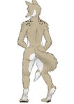 4_toes anthro anus back_boob bedroom_eyes biped black_pawpads breasts brown_body brown_eyes brown_fur brown_markings brown_nose butt claws dark_eyes dark_nose digitigrade ears_up eye_contact facial_markings feet female female_anthro fluffy fluffy_tail fur genitals head_markings hindpaw inviting looking_at_another looking_at_viewer markings mouth_closed multicolored_body multicolored_fur narrowed_eyes nude nude_anthro nude_female pawpads paws presenting pussy rear_view seductive simple_background slim small_butt smile solo tail tail_markings toe_claws toes white_background white_body white_fur white_markings hyacinth1971 canid canine fennec_fox fox mammal true_fox 2024 absurd_res colored digital_media_(artwork) hi_res shaded