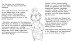 16:9 animal_crossing bottomwear clothing collar dialogue dragonweirdo english_text eyewear female fungus glasses hair hi_res holding_object human mammal monochrome mushroom nintendo notebook ponytail skirt solo sweater text topwear villager_(animal_crossing) widescreen