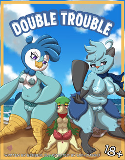 2_penises ahoge animal_genitalia animal_penis anthro anthrofied areola bandanna_scarf beach between_butts between_thighs big_breasts big_butt big_nipples blush breasts butt butt_squish comic_book eyelashes facial_markings feather_pubes female freckled_breasts freckled_butt freckled_chest freckled_face freckled_shoulders freckles genitals glistening_eyelids group hair head_markings hemipenes huge_nipples kerchief long_eyelashes male male/female markings mostly_nude multi_genitalia multi_penis neckerchief neckwear nipple_dip nipples penis pokemorph pubes public public_nudity scarf scarf_only scuted_feet scuted_legs scutes sex_on_the_beach shy_smile slightly_chubby slightly_chubby_female small_breasts squish thick_thighs trio vulva wide_hips conditional_dnp ori-doggo nintendo pokemon berber claire_deluna_(ori-doggo) crystal_(ori-doggo) dewott generation_4_pokemon generation_5_pokemon piplup pokemon_(species) snivy absurd_res comic cover cover_art cover_page hi_res