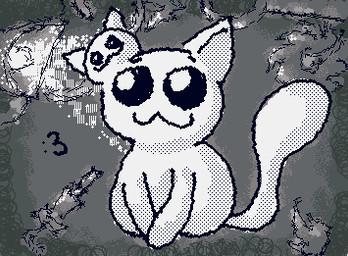 2_mouths 3_ears 4_ears buzzsaw crossed_arms eyebrows female feral fire fur lamp light looking_at_viewer multi_ear multi_mouth mutation number solo syringe bobik_(artist) mewgenics stacy_(mewgenics) domestic_cat felid feline felis mammal 2026 animated digital_drawing_(artwork) digital_media_(artwork) english_description low_res