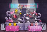 clothing duo feathers female female/female gloves handwear paws thief tickletorture tickling torture dollytraiter07 nintendo pokemon generation_5_pokemon pokemon_(species) zorua hi_res