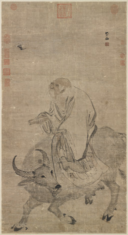 2_horns ambiguous_feral ambiguous_gender asian_clothing bald beard chinese_clothing cjk_character clothed clothed_human clothed_male clothing cloven_hooves duo east_asian_clothing elderly elderly_human elderly_male facial_hair feral hanfu holding_leash holding_object hooves horn leash looking_aside male male_human mustache quadruped religion riding robe simple_background tail tail_tuft tuft unguligrade walking zhang_lu taoism laozi bovid bovine human mammal true_buffalo 16th_century absurd_res ancient_art hi_res huge_filesize painting_(artwork) traditional_media_(artwork) traditional_painting_(artwork)