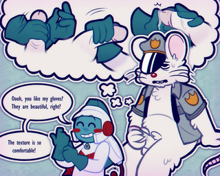 anthro armor bite biting_lip blue_body bodily_fluids clothed clothing duo genitals gloves handjob handwear headgear humanoid_genitalia humanoid_on_anthro humanoid_penis male male/male masturbation open_clothing open_topwear penile penis police police_uniform sex simple_background sitting speech_bubble sweat text topwear uniform white_body dowaku_01 bandai_namco dig_dug mappy shiftylook mappy_(character) taizo_hori humanoid mammal mouse murid murine rodent 5:4 hi_res