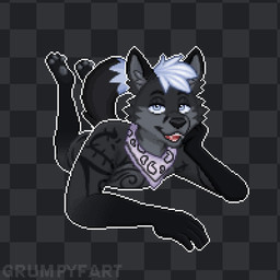 anthro bandage kicking_feet looking_at_viewer lying male on_front pawpads paws playful solo tail tail_motion talking_to_viewer grumpyfart aydan_(aydanfox) canid canine fox mammal 1:1 animated digital_media_(artwork) pixel_(artwork) pixel_animation
