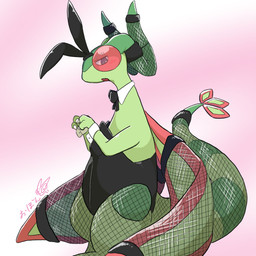 3_fingers ambiguous_gender bunny_costume clothing costume fake_ears fake_rabbit_ears feral fingers fishnet_clothing green_body green_tail green_wings open_mouth solo tail wings 0bon nintendo pokemon flygon generation_3_pokemon pokemon_(species) 1:1 2025 hi_res
