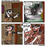 anthro anus bathroom biped bulge clothing detailed_bulge dialogue erection erection_under_clothing female female_anthro flushed genital_outline genitals humanoid_genitalia humanoid_pussy humor kneeling male male_anthro mature_female penis_outline pussy text destruteka blizzard_entertainment warcraft zen_hesui_(destruteka) zenthou_hesui_(destruteka) bear giant_panda mammal pandaren 1:1 comic english_text mother_(lore) mother_and_child_(lore) mother_and_son_(lore) parent_(lore) parent_and_child_(lore) parent_and_son_(lore) son_(lore)