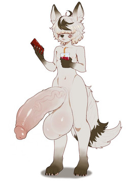 anthro balls beverage big_balls big_penis electronics genitals hair hair_over_eyes huge_balls huge_penis humanoid_genitalia humanoid_penis hyper hyper_balls hyper_genitalia hyper_penis male penis phone shortstack shortstack_male small_but_hung solo vein veiny_penis sesameseed sesame_seed canid canine fox mammal hi_res