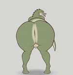 anthro anus ass_clapping backsack balls big_butt bubble_butt butt butt_jiggle genitals grey_background huge_butt huge_thighs humanoid_genitalia humanoid_penis jiggling looking_at_viewer male non-mammal_balls nude open_mouth open_smile penis perineum presenting presenting_hindquarters rear_view scales shaking_butt simple_background smile solo standing teeth thick_thighs tongue tongue_out twerking mr_dark_and bruiser_(a_man3712) crocodile crocodilian reptile scalie 2024 2d_animation animated loop no_sound short_playtime webm