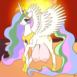 beach big_teats erect_nipples feathered_wings feathers female feral hair horn multicolored_hair nipples seaside solo sun sunset teats wings fibs friendship_is_magic hasbro my_little_pony mythology princess_celestia_(mlp) equid equine mammal mythological_creature mythological_equine winged_unicorn 1:1 2016 hi_res