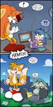 antennae_(anatomy) buckteeth clothing dialogue duo feet footwear glitch gloves growth handwear macro mid_transformation paws pom_antennae shoes size_transformation tail teeth text toony transformation trevor-fox idw_publishing sega sonic_the_hedgehog_(comics) sonic_the_hedgehog_(idw) sonic_the_hedgehog_(series) erakir kitsunami_the_fennec miles_prower canid canine fennec_fox fox ivalician_moogle mammal rodent sciurid tree_squirrel true_fox 1:2 hi_res