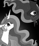 duo eyelashes female feral hair horn long_hair sad verawitch friendship_is_magic hasbro my_little_pony mythology princess_celestia_(mlp) princess_luna_(mlp) equid equine mammal mythological_creature mythological_equine unicorn 2017 greyscale monochrome sibling_(lore) sister_(lore) sisters_(lore)