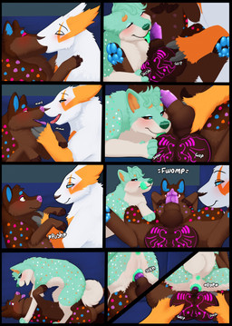 animal_genitalia animal_penis anthro anthro_on_feral anus ball_grab ball_lick balls bestiality black_nose blue_pawpads blush brown_body brown_fur brown_nose canine_genitalia canine_penis cheek_tuft cloven_hooves countershade_face countershade_paws countershade_torso countershading eye_markings eyes_closed facial_tuft female feral feral_on_feral feral_penetrated feral_penetrating feral_penetrating_feral from_front_position fur furniture genitals green_anus green_nose green_vulva group group_sex half-closed_eyes hand_on_balls hand_on_chest hooves inner_ear_fluff interspecies kissing knot knotted_penis knotting licking looking_at_another looking_at_partner looking_pleasured lying male male/female male/male markings multicolored_markings narrowed_eyes on_back onomatopoeia oral pawpads paws penetration penis pink_markings pointy_ears prick_ears purple_nose purple_penis purple_tongue reverse_missionary_position sex shy sloshing_balls smile sofa sound_effects spots spotted_body spotted_fur text threesome tongue trio tuft vaginal vaginal_penetration vulva white_body white_fur yellow_body yellow_fur nauticalcanine canid canine canis domestic_dog hybrid lagomorph mammal shiba_inu spitz comic digital_drawing_(artwork) digital_media_(artwork) english_text handwritten_text hi_res