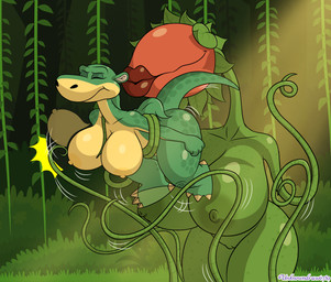 anthro areola belly big_breasts breasts butt crossgender duo eyeless eyes_closed female forest forest_background freckled_breasts freckled_chest freckled_hips freckled_legs freckled_shoulders freckled_thighs freckles genitals green_body huge_breasts lips markings motion_lines nature nature_background nipple_dip nipples plant scales shaking_breasts spots spotted_arms spotted_butt spotted_legs spotted_markings spotted_shoulders spotted_tail spotted_thighs tail tail_markings thick_lips thick_thighs tree vines vulva wings yellow_belly unknowndraw6798 impy's_island impy_(impy's_island) dinosaur elemental_creature elemental_humanoid flora_fauna humanoid plant_humanoid prehistoric_species reptile scalie 2026 hi_res