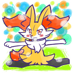 ambiguous_anthro ambiguous_gender anthro arms_out biped blush blush_stickers closed_frown digitigrade dipstick_tail flexible front_view frown looking_at_viewer markings mouth_closed object_in_tail simple_background sitting snout solo splits spread_legs spreading stick stick_in_tail tail tail_markings wavy_mouth annyui0611 nintendo pokemon braixen canid generation_6_pokemon mammal pokemon_(species) 1:1 2024 digital_drawing_(artwork) digital_media_(artwork) full-length_portrait hi_res portrait