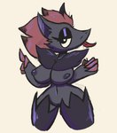 anthro areola big_breasts black_body black_fur black_nipples breasts claws featureless_crotch female fur hair nipples red_claws red_hair solo wolito nintendo pokemon canid generation_5_pokemon mammal pokemon_(species) zoroark hi_res