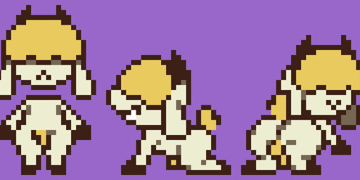 all_fours anthro anus ass_up backsack balls big_butt blonde_hair butt femboy floppy_ears fur genitals hair hooves horn huge_butt humanoid_genitalia kneeling looking_at_viewer looking_back male nude penis presenting raised_tail simple_background small_penis smile solo standing tail thick_thighs white_body white_fur wide_hips yellow_genitals yellow_penis lewdydoodls moronicpixels bana_(lewdydoodls) bovid caprine mammal sheep digital_media_(artwork) pixel_(artwork)