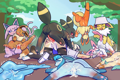 anthro anthro_on_feral anthro_penetrated bestiality blood bodily_fluids clothing crying cum cum_inside female female_penetrated female_penetrating_feral feral feral_on_feral feral_penetrating feral_penetrating_anthro forced genital_fluids genitals group hat headgear headwear legwear male male/female male_on_anthro male_penetrating male_penetrating_anthro male_penetrating_female penetration rape sex stockings tears vaginal vulva ninebuttom nintendo pokemon canid canine eevee eeveelution espeon felid feline flareon generation_1_pokemon generation_2_pokemon generation_4_pokemon generation_6_pokemon glaceon jolteon leafeon mammal pokemon_(species) sylveon umbreon vaporeon 3:2 hi_res