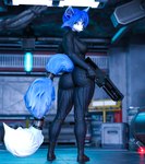 anthro blue_hair bodysuit butt butt_pose clothing female gun hair looking_back pose ranged_weapon rifle skinsuit solo standing tight_clothing weapon bustin3d warfaremachine_(modeler) crysis nintendo star_fox krystal_(star_fox) warfare_krystal canid canine fox mammal 3d_(artwork) absurd_res digital_media_(artwork) hi_res huge_filesize