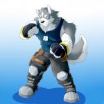 anthro biceps boots bottomwear clothed clothing footwear fur gloves handwear male muscular muscular_anthro muscular_male necktie pants shirt shoes simple_background solo tank_top topwear greydaboy canid canine canis domestic_dog husky mammal nordic_sled_dog spitz 1:1 2017 digital_media_(artwork) hi_res