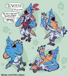 animal_genitalia anthro anus clothing dialogue genitals male muscular muscular_anthro muscular_male penis solo striptease tapering_penis text undressing buyo_(artist) breath_of_the_wild nintendo the_legend_of_zelda kass_(tloz) avian bird rito english_text url