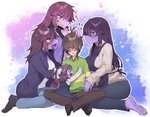 anthro bully clothed clothing female freckles group harem kemono little_girls male male/female mature_anthro mature_female middle_aged monster_girl_(genre) multiple_persona tsundere sskomu_(artist) deltarune undertale_(series) kris_(deltarune) susie_(deltarune) human humanoid mammal monster hi_res