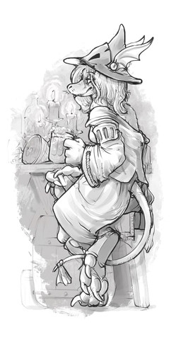 alcohol anthro armor barrel beverage bottle candle chair claws clothed clothing container cup drunk feet female food furgonomics furniture hair hat headgear headwear holding_object looking_at_viewer on_chair ribbons simple_background sitting sitting_on_chair smile soles solo substance_intoxication tavern toes zterry final_fantasy final_fantasy_ix square_enix freya_crescent burmecian mammal murid murine rat rodent hi_res