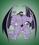 after_transformation balls beard erection facial_hair feet fur genitals hair humanoid_genitalia humanoid_penis long_hair male membrane_(anatomy) membranous_wings muscular muscular_humanoid muscular_male not_furry nude pecs penis smile solo talons toes wings corgibro gepredators disney gargoyles goliath_(gargoyles) gargoyle humanoid 2023 collaboration hi_res