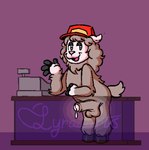 anthro cash_register desk furniture gesture male nude solo table waving waving_at_viewer x_ray_view lyraarts piggy_(roblox) roblox aj_alpaca_(piggy) alpaca camelid mammal hi_res