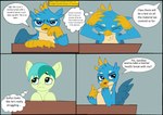 dialogue male male/male school vee_stitch friendship_is_magic hasbro my_little_pony mythology gallus_(mlp) sandbar_(mlp) avian equid equine gryphon horse mammal mythological_avian mythological_creature comic hi_res