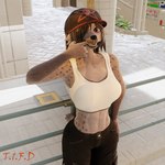 anthro breasts female solo annoad that1furrydude1 mi mia_(annoad) hyena mammal 1:1 3d_(artwork) digital_media_(artwork)