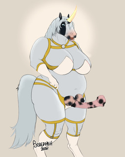 1_horn 2_teats 4_nipples 5_fingers animal_dildo animal_genitalia animal_sex_toy anthro armwear bare_shoulders bdsm bdsm_gear belly big_breasts biped black_body black_ears black_fur blue_eyes bra breasts clothed clothing crotch_teats dildo dominant dominant_female elbow_gloves equine_dildo equine_genitalia equine_teats female female_anthro fingers fluffy fluffy_tail forehead_horn fur fur_markings genitals gloves gold_trim grey_body grey_ears grey_fur grey_inner_ear grey_tail hair handwear harness horizontal_pupils horn horsecock_strapon leggings legwear long_ears long_horn looking_at_object markings misstress monotone_hands monotone_horn monotone_inner_ear monotone_tail mostly_nude mottled mottled_body mottled_nose mottled_skin mottled_teats multi_nipple nipples open_mouth overweight overweight_anthro overweight_female partially_clothed pink_nipples pink_teats pupils sex_toy short_fur simple_background smooth_horn solo standing stockings straight_horn strapon tail tall teats thick_thighs three-quarter_view underwear wearing_strapon white_armwear white_body white_bra white_breasts white_clothing white_elbow_gloves white_fur white_gloves white_hands white_handwear white_legwear white_underwear yellow_horn screameh third-party_edit mythology sanda_(character) equid equine mammal mythological_creature mythological_equine unicorn 2026 absurd_res digital_drawing_(artwork) digital_media_(artwork) hi_res monochrome sketch