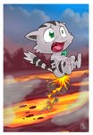 anthro burning butt_on_fire chibi feet fire gem hand_on_butt jewelry lava male necklace open_mouth pain solo tail uvula pequedark-velvet jewelpet sanrio sega sega_fave tour_(jewelpet) american_shorthair domestic_cat felid feline felis mackerel_tabby mammal digital_media_(artwork) hi_res