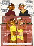 3:4 anthro bovid bovine boxer_briefs briefs bulge camera_view cattle christmas_decorations clothed clothing colored_seam_underwear comic crop_top dialogue duo english_text father_(lore) father_and_child_(lore) father_and_son_(lore) fireplace flexing flexing_bicep fully_clothed fuze hi_res male mammal michael_conrad midriff navel pantsless parent_(lore) parent_and_child_(lore) parent_and_son_(lore) shirt son_(lore) t-shirt tank_top texnatsu text topwear ty_conrad underwear white_seam_boxer_briefs white_seam_briefs white_seam_underwear yellow_boxer_briefs yellow_briefs yellow_clothing yellow_underwear